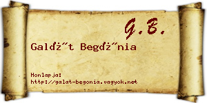 Galát Begónia névjegykártya